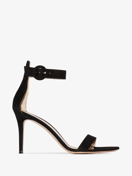 Black Portofino 85 Leather Sandals