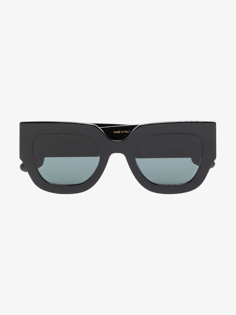 Black Angular Square Sunglasses