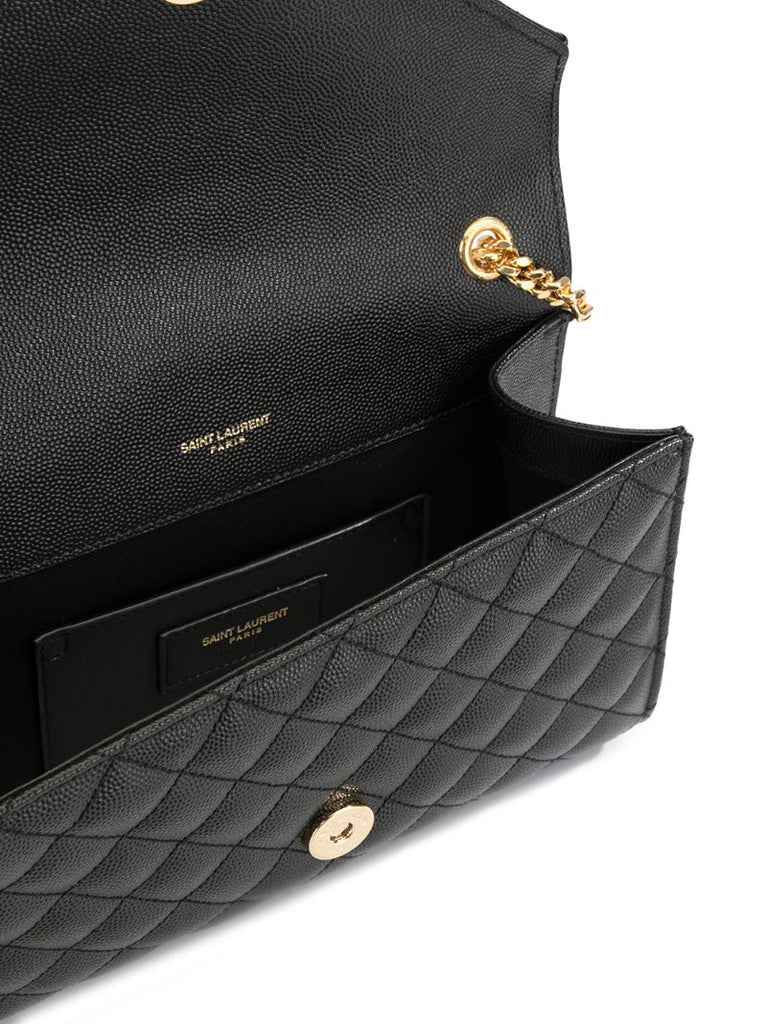 Black Envelope Leather Cross Body Bag