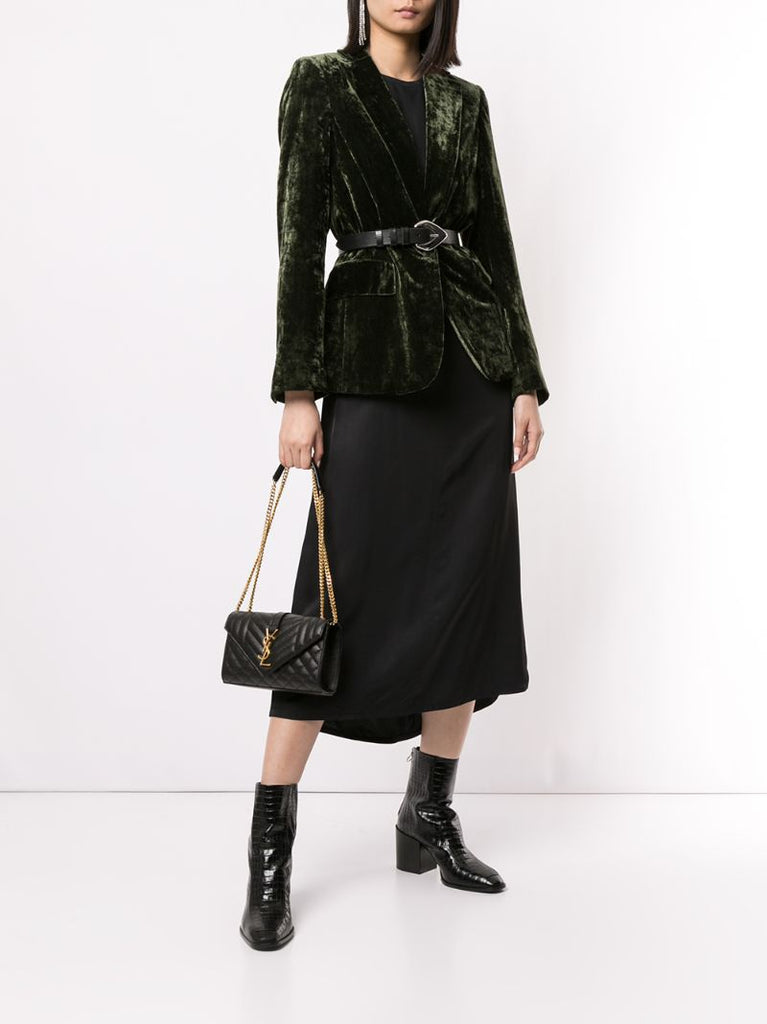 Black Envelope Leather Cross Body Bag