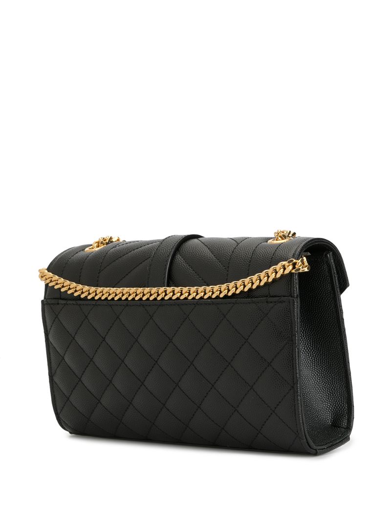 Black Envelope Leather Cross Body Bag