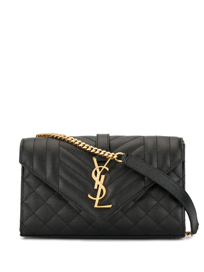 Black Envelope Leather Cross Body Bag