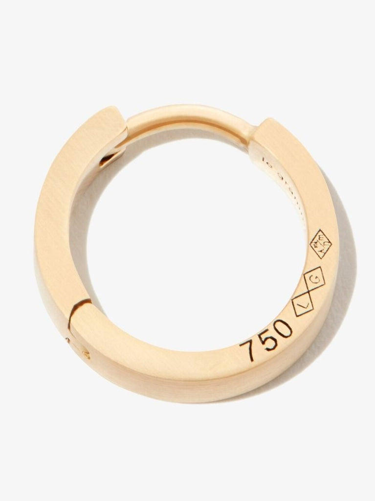 18k Yellow Gold La 2.5g Brushed Ribbon Hoop Earring