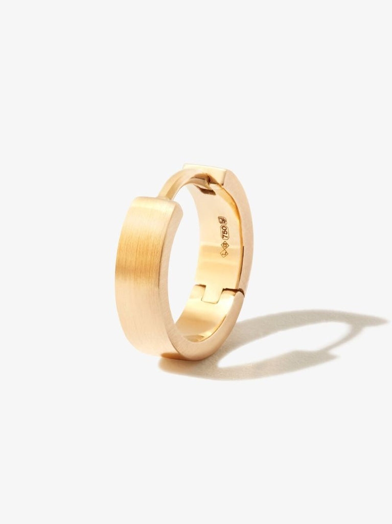 18k Yellow Gold La 2.5g Brushed Ribbon Hoop Earring