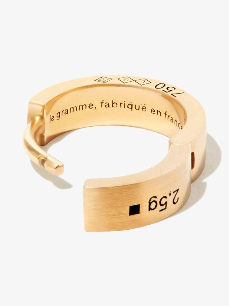 18k Yellow Gold La 2.5g Brushed Ribbon Hoop Earring
