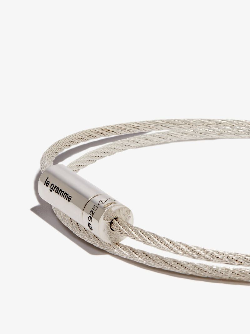 Sterling Silver Le 9g Polished Double Cable Bracelet