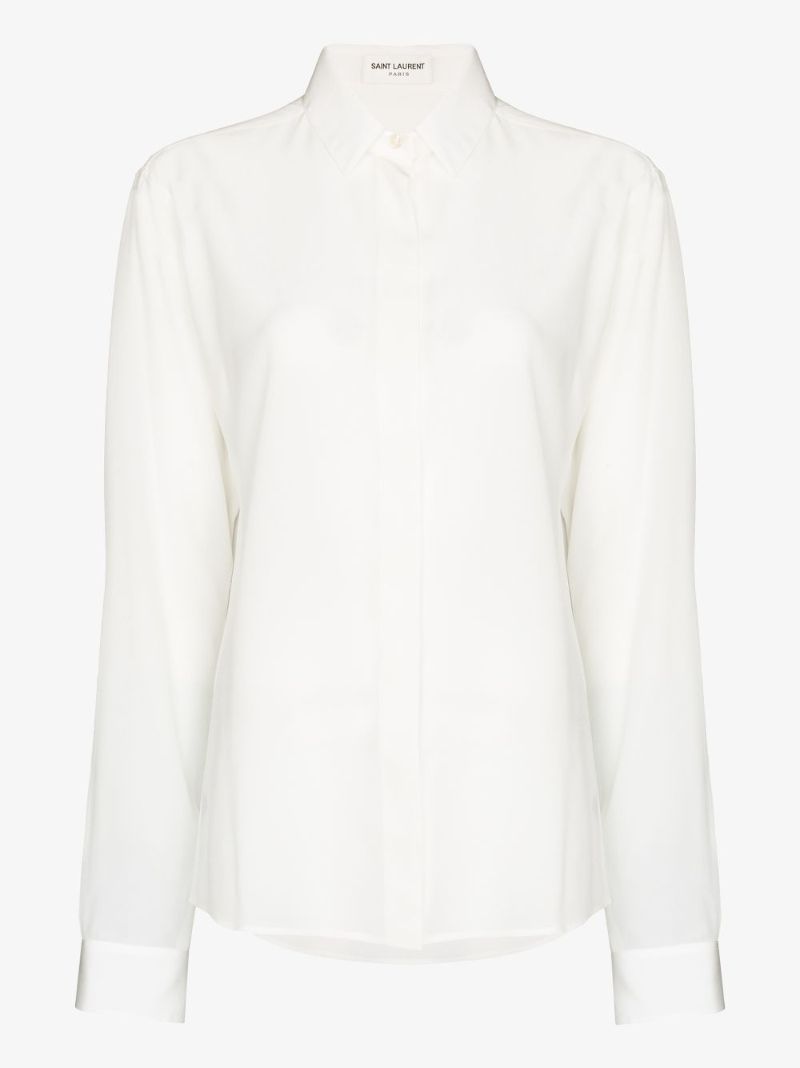White Button-down Silk Shirt