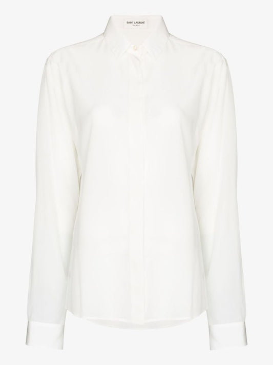 White Button-down Silk Shirt