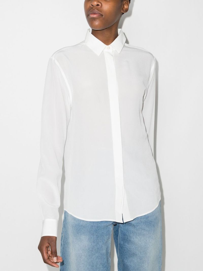 White Button-down Silk Shirt