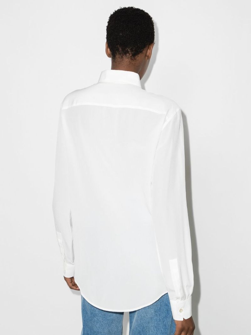 White Button-down Silk Shirt