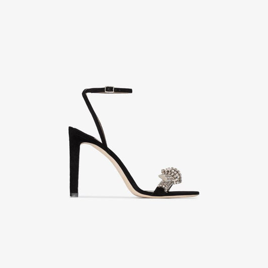 Black Thyra 100 PavÃ_x0083_Â© Crystal Suede Sandals