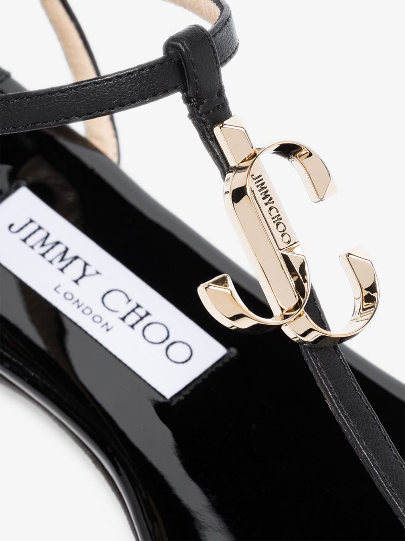 Black Alodie Leather Sandals