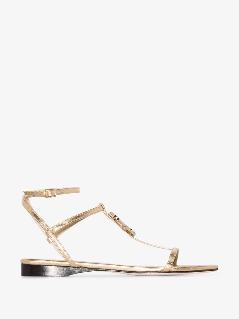 Gold Alodie Leather Sandals