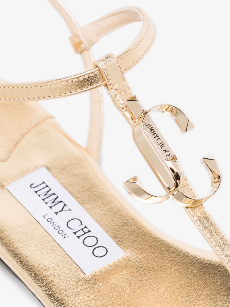 Gold Alodie Leather Sandals