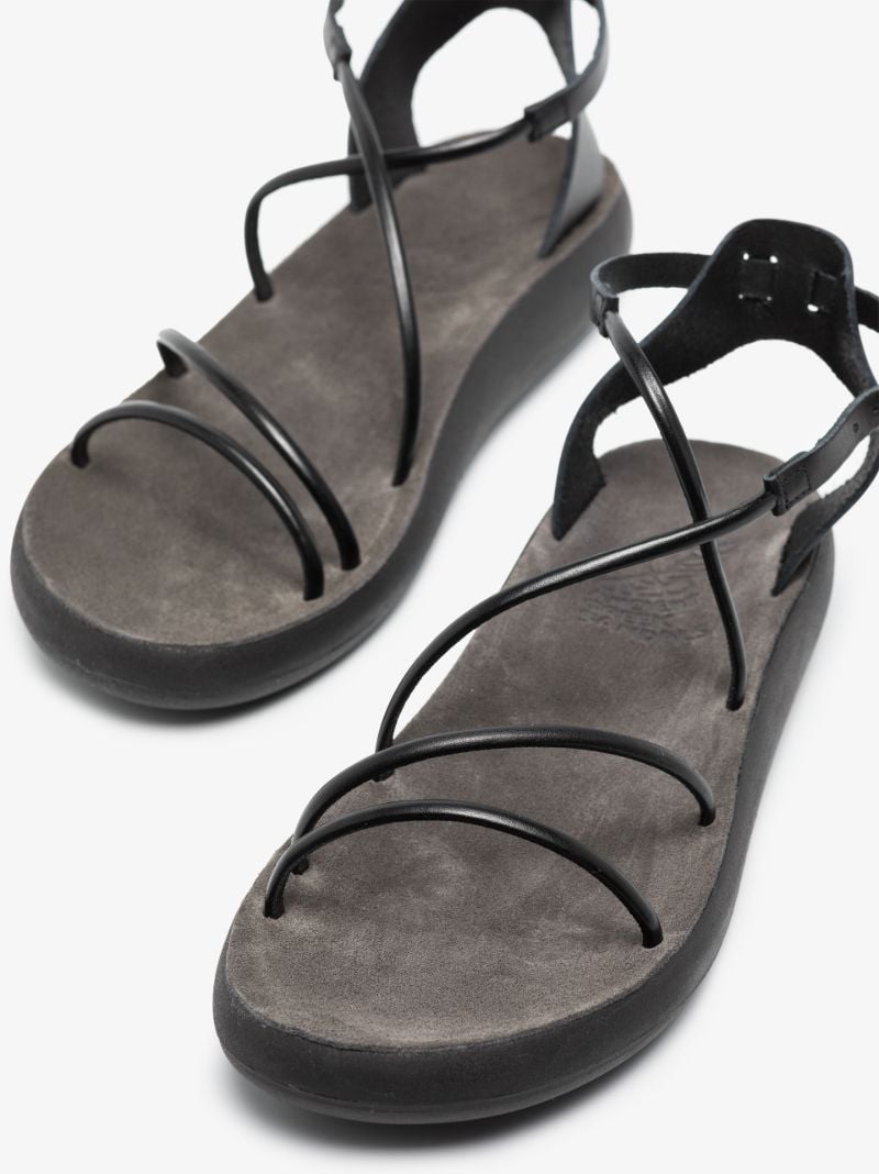 Black Anastasia Comfort Leather Sandals