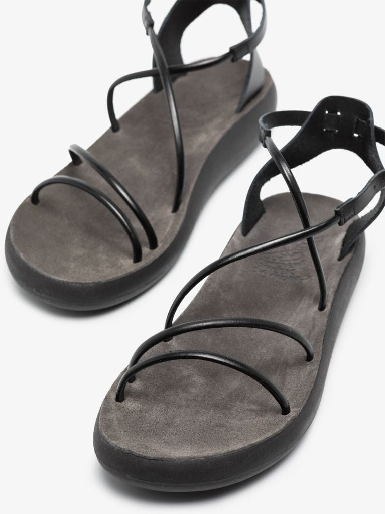 Black Anastasia Comfort Leather Sandals