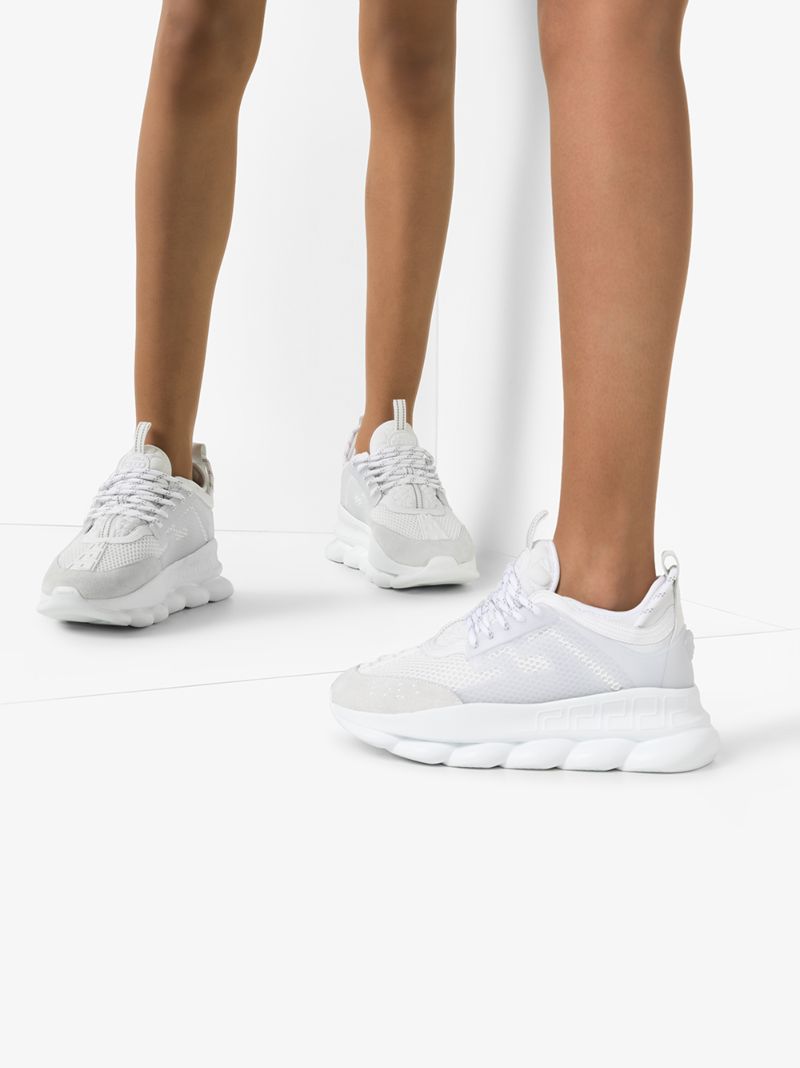 White Chain Reaction Mesh Sneakers
