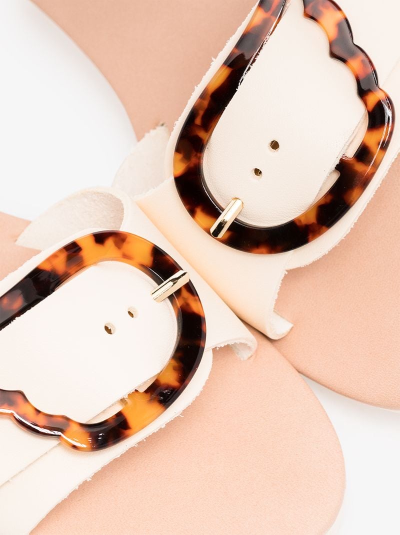 Neutral Aglaia Leather Slides