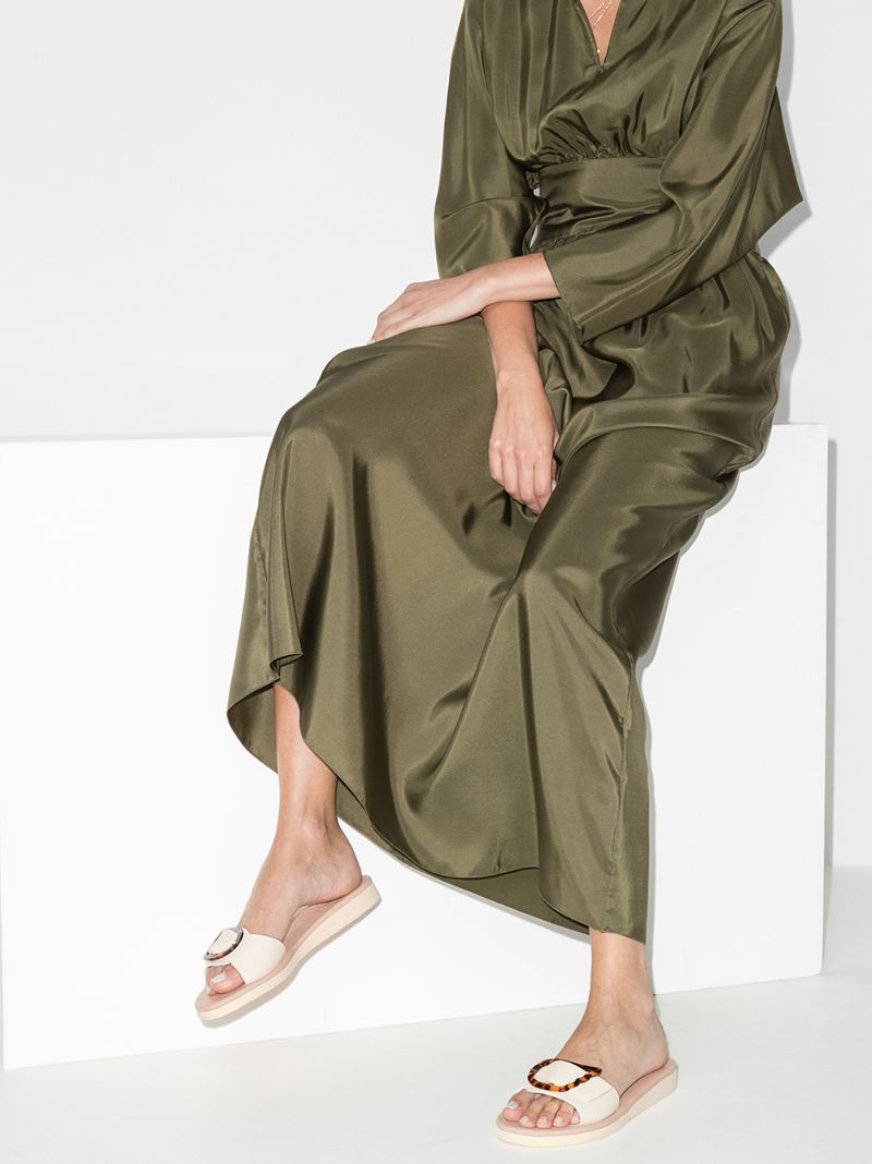 Neutral Aglaia Leather Slides