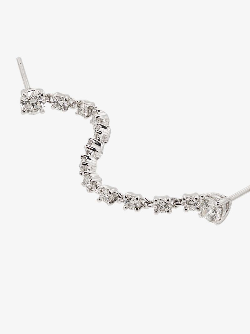 18k Yellow Gold Double Piercing Loop Diamond Earring