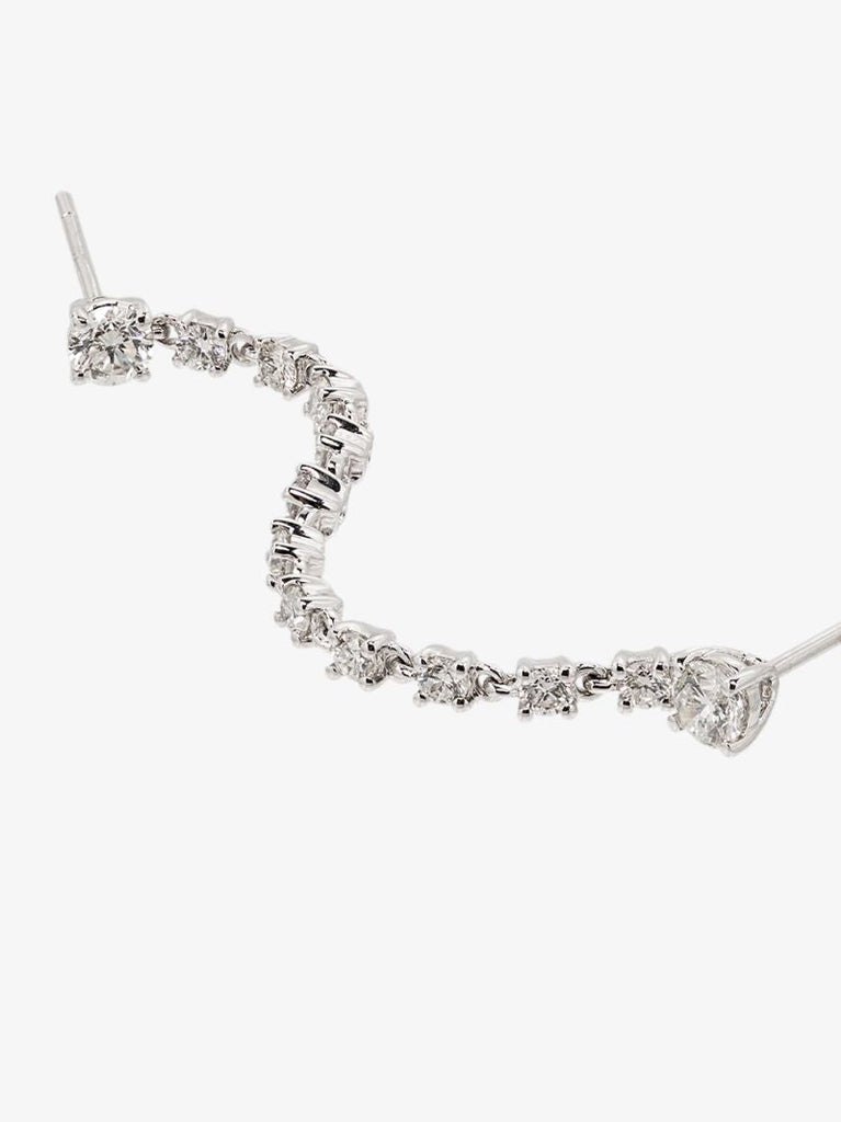 18k Yellow Gold Double Piercing Loop Diamond Earring