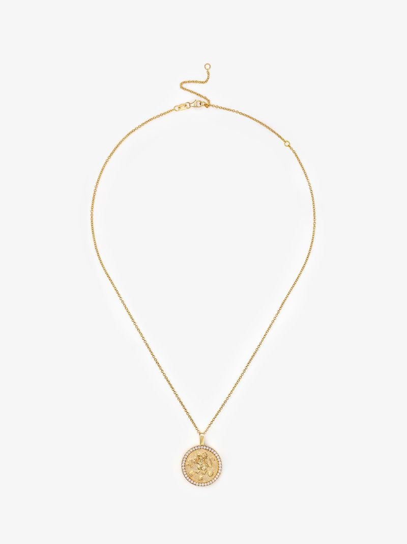 18k Yellow Gold Leo Pendant Diamond Necklace