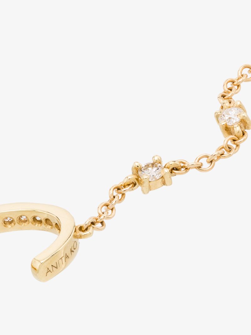 18k Yellow Gold Diamond Chain Ear Cuff