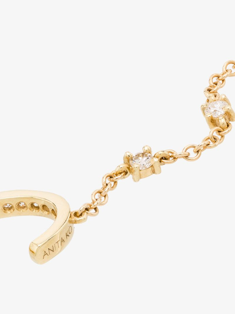 18k Yellow Gold Diamond Chain Ear Cuff