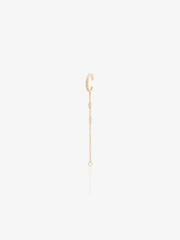18k Yellow Gold Diamond Chain Ear Cuff