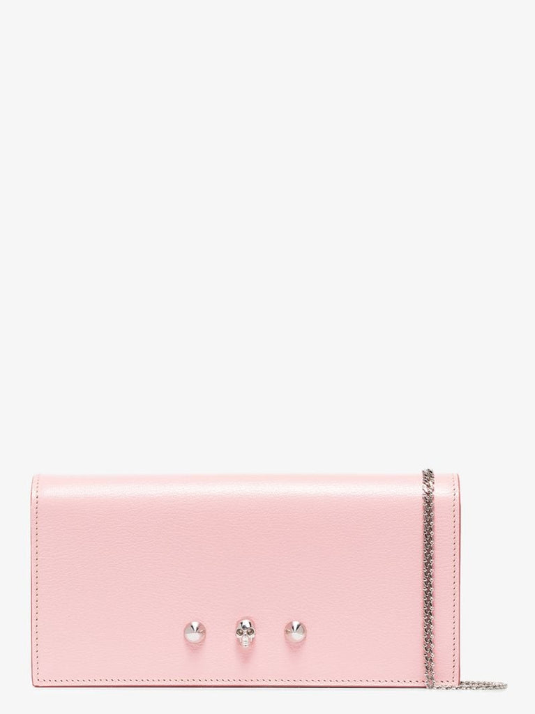 Pink Skull Stud Leather Mini Bag