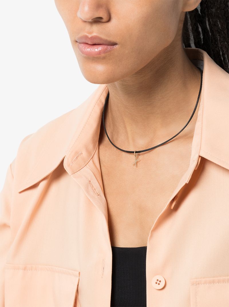 18k Yellow Gold Leather Necklace