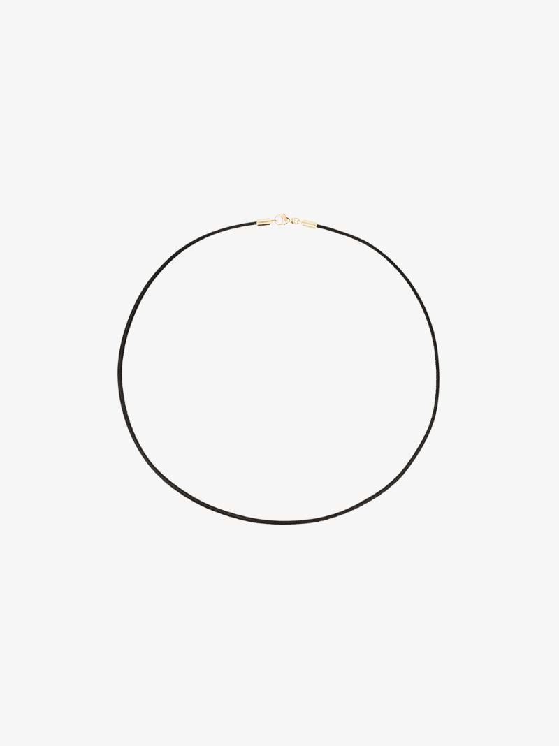 18k Yellow Gold Leather Necklace