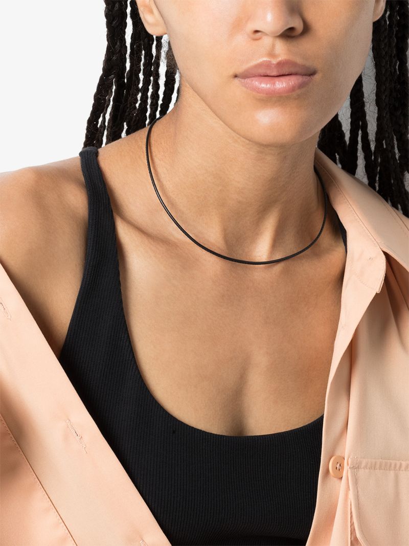 18k Yellow Gold Leather Necklace