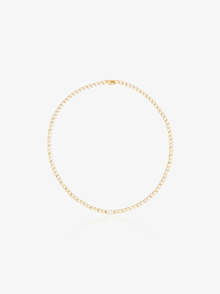 18k Yellow Gold Pear Diamond Necklace
