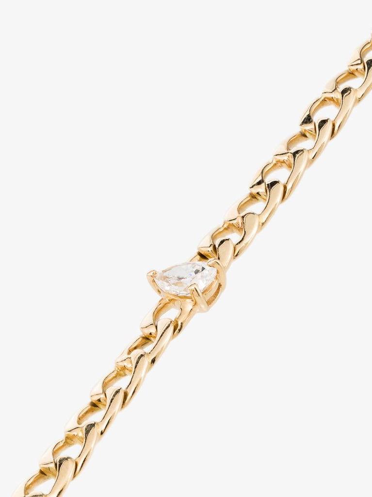 18k Yellow Gold Pear Diamond Necklace