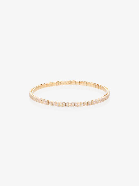 18k Yellow Gold Square Stretch Diamond Bracelet