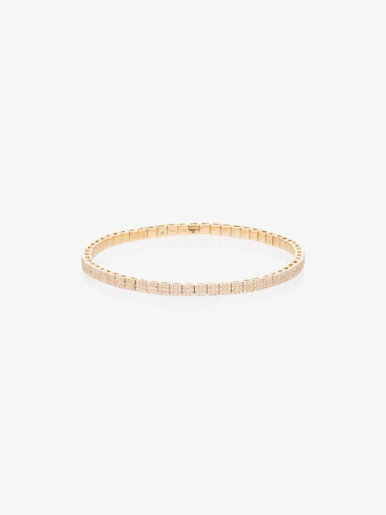 18k Yellow Gold Square Stretch Diamond Bracelet
