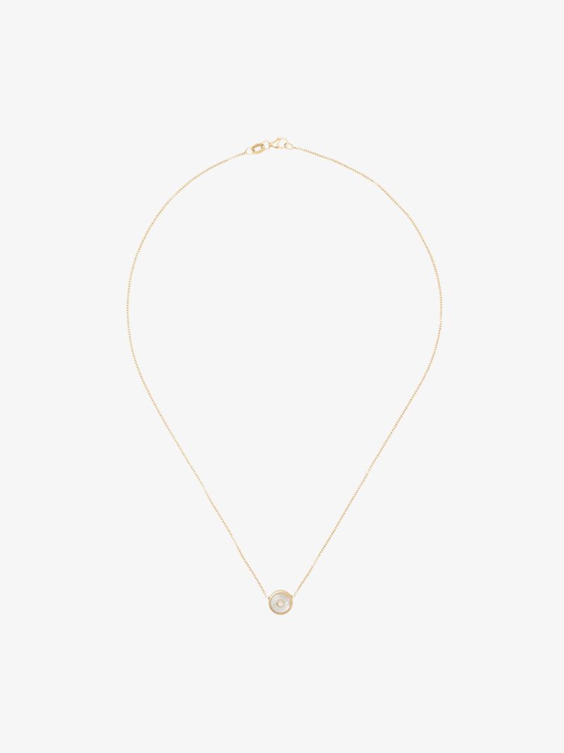14k Yellow Gold Mini Compass Diamond Necklace