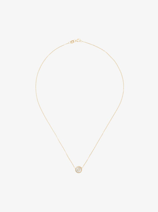 14k Yellow Gold Mini Compass Diamond Necklace