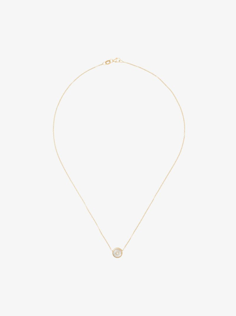 14k Yellow Gold Mini Compass Diamond Necklace