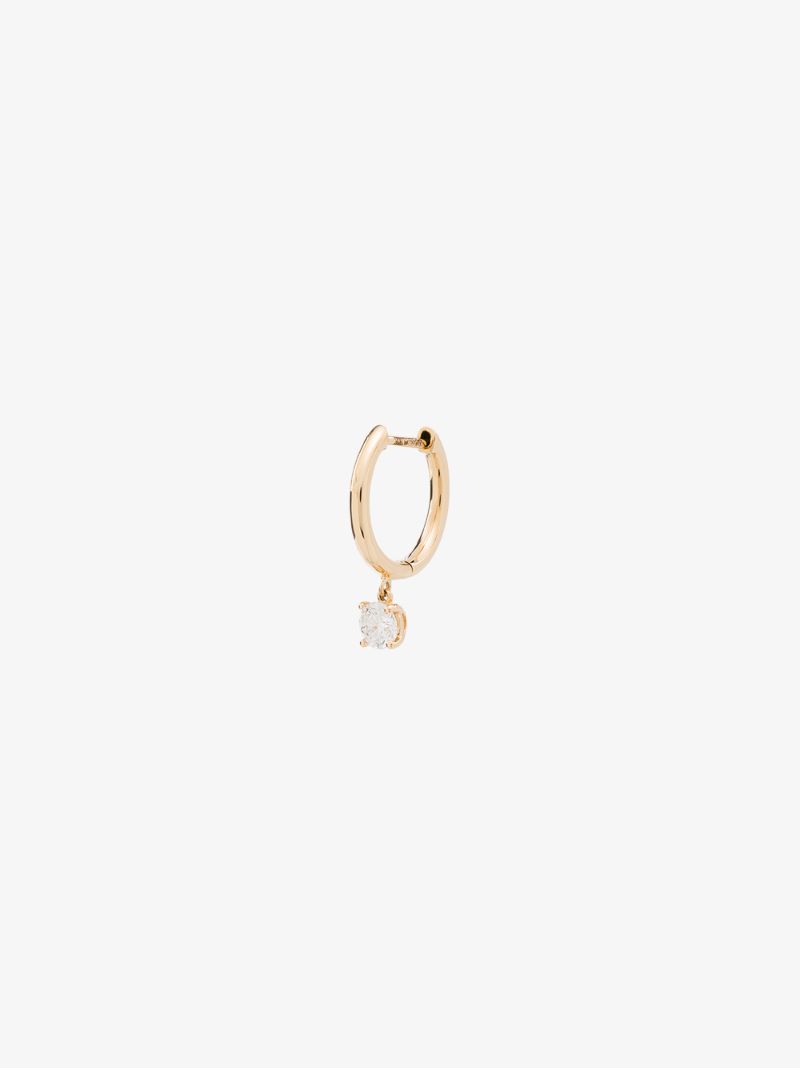 18k Yellow Gold Diamond Hoop Earring