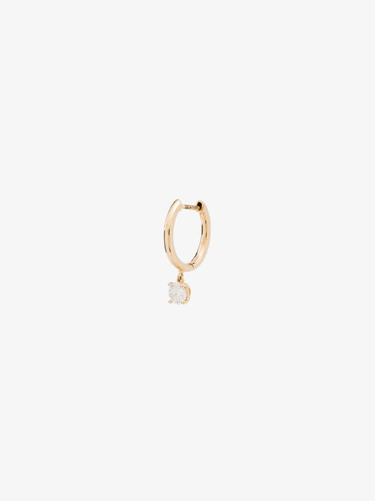 18k Yellow Gold Diamond Hoop Earring