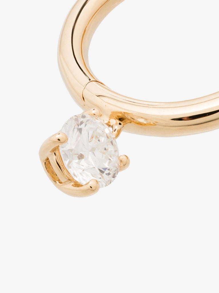 18k Yellow Gold Diamond Hoop Earring