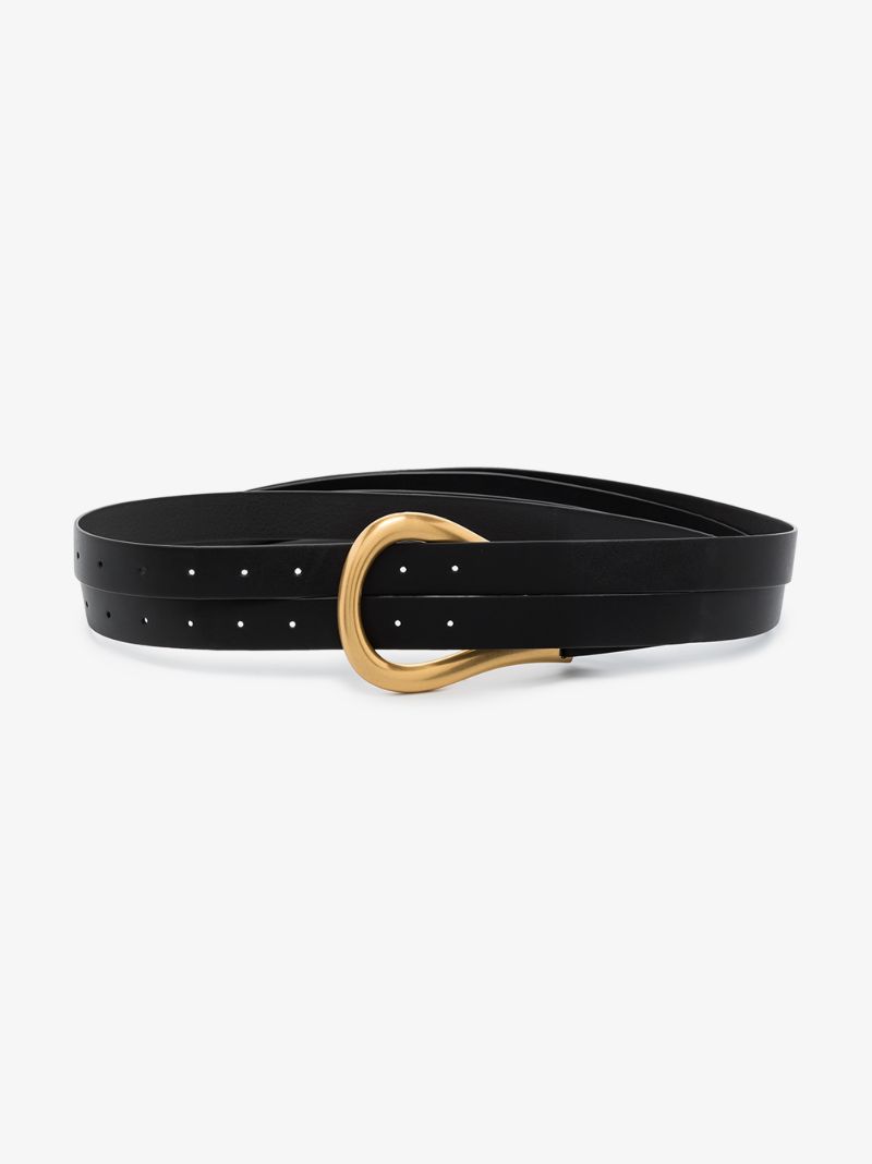 Black Horsebit Leather Belt