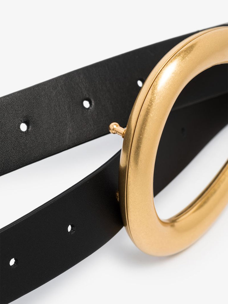 Black Horsebit Leather Belt