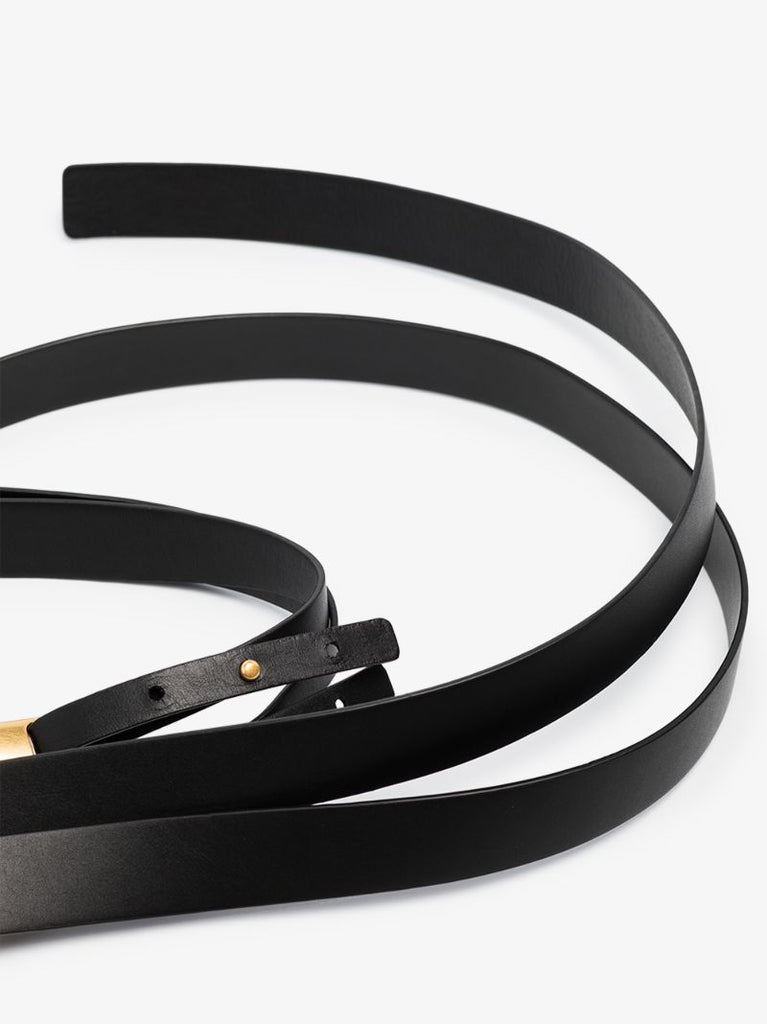 Black Horsebit Leather Belt