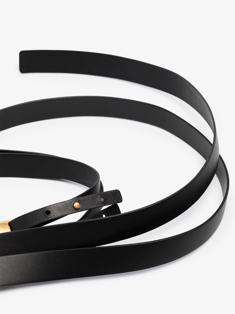 Black Horsebit Leather Belt