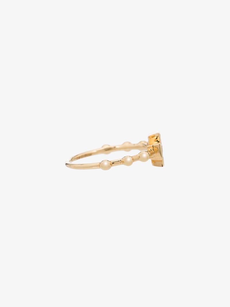 18k Yellow Gold Cross Diamond Ring