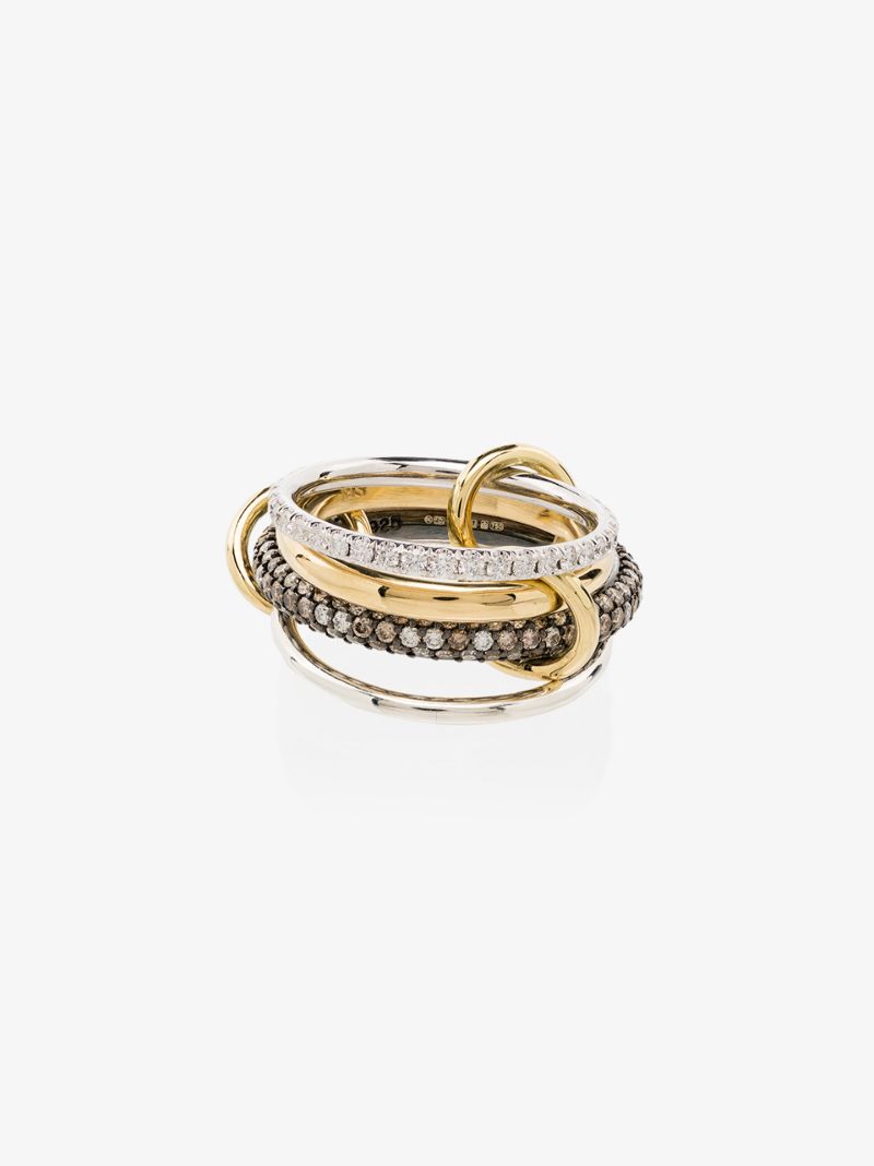 18k Yellow Gold Vega Diamond Linked Rings