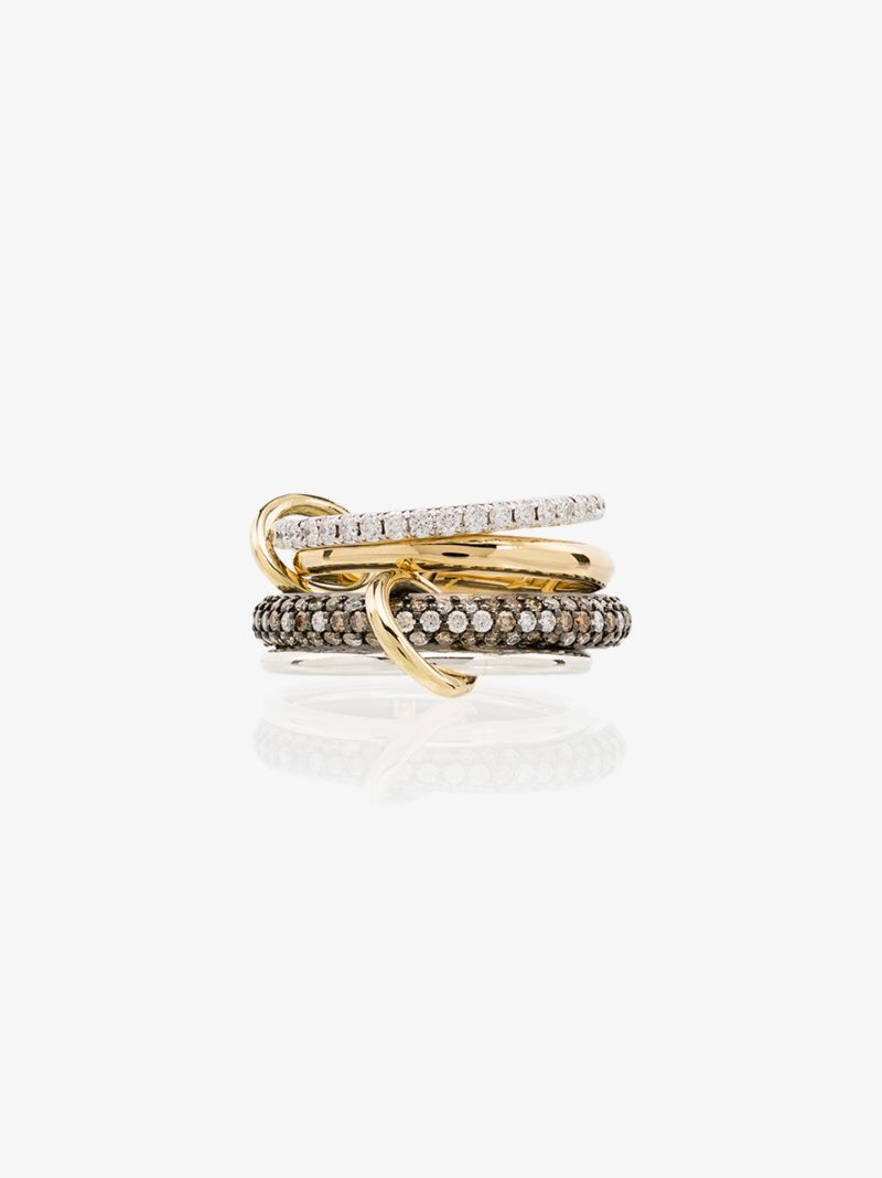 18k Yellow Gold Vega Diamond Linked Rings